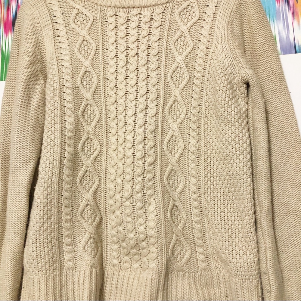 J.Crew cable knit light tan sweater - Picture 6 of 6